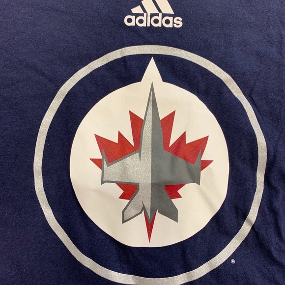 NEW Adidas Winnipeg Jets Logo Tee (Sz. M) - Picture 2 of 4
